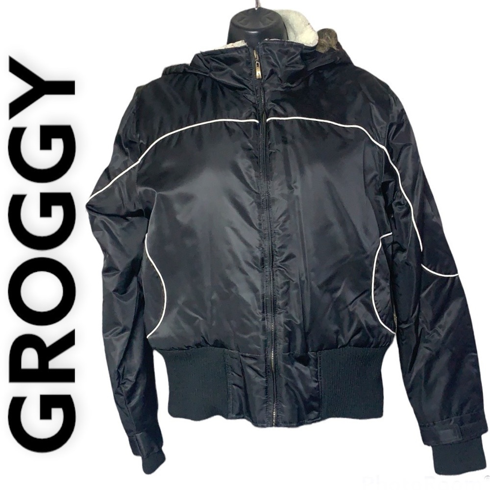 GROGGY Black Women’s Bomber/Winter Jacket Size L